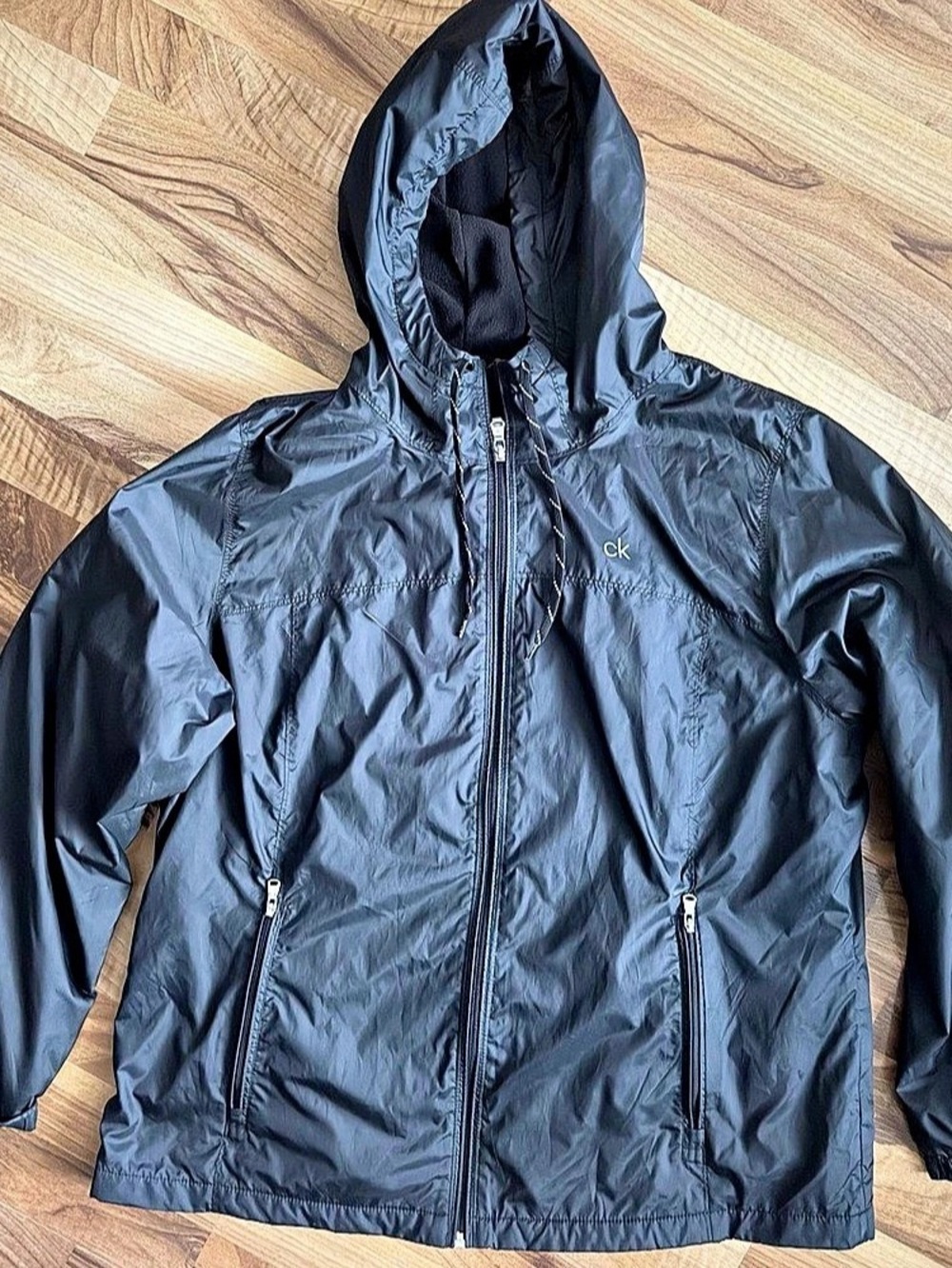 Calvin Klein Fleece Lined Windbreaker Jacket Men's Black